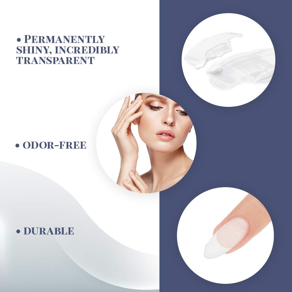 bd Hard Gel, LED/UV Builder Gel - Clear, Strong Acrylic Finish, Perfect for Nail Extensions, Sculpting & Overlays, Professional Quality, 2 oz, 1-pack - Image 2