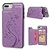 iPhone 7 Plus Wallet Case with Card Holder, iPhone 8 Plus Cover Premium PU Leather Kickstand Card Slots Shell Magnetic Clasp Skin for iPhone 7 Plus & 8 Plus, Purple