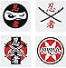 Shoot for the Stars 220 pc Ninja Warrior Kid's Birthday Party Favor Bundle Pack (100 pc Stickers, 12 Treat Boxes, 12 Inflatable Swords, 24 Mini Figures Toys, 72 Tattoos, Punch Ball)