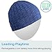 Qshell Washable Bluetooth Beanie Winter Hat Short Skully Cap with Bluetooth Stereo Headphones Mic Hands Free Rechargeable Battery Compatible with Mobile Phones, iPhone, iPad, Laptops, Tablets - Blue