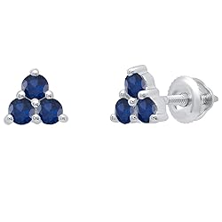 Dazzlingrock Collection 18K Round Lab Created Blue