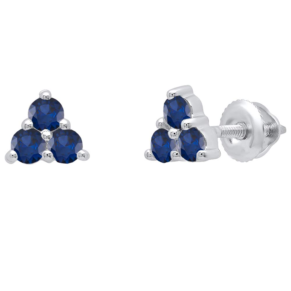 Dazzlingrock Collection 18K Round Lab Created Blue