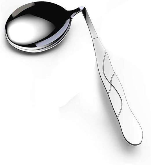 GHzzY Adaptive Curved Utensils AntiShake Angled Spoon for Elderly