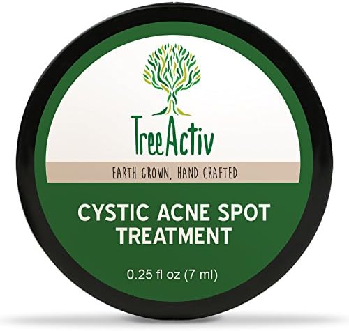 TreeActiv Cystic Acne Spot Treatment | Best Extra Strength Fast Acting Formula for Clearing Severe Acne from Face and Body | Gentle Enough for Sensitive Skin, Adults, Teens, Men, Women (0.25 oz)