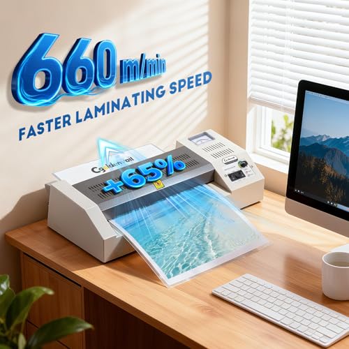 CGOLDENWALL A3 Laminator 68-250 Micron, 4 Rollers Laminator Machine for Hot/Cold Lamination, Fast Heating, Anti-Jamming, with Starter Kit (3 Types of Pouches Included)