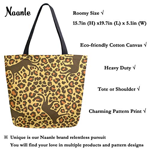 51yiucdGNUL Naanle Bolsa de lona de leopardo oculta, grande, informal, para mujer, con estampado de leopardo, reutilizable… Naanle Bolsa de lona de leopardo oculta, grande, informal, para mujer, con estampado de leopardo, reutilizable… - Imagen 3