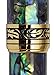 Xezo Maestro Rollerball Pen, Fine Point. Natural New Zealand Pāua Abalone Sea Shell Inlay with 18 Karat Gold Plating. Handcrafted, Limited Edition, Serialized