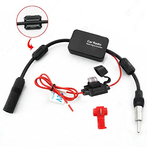 Universal Auto Car Radio FM Antenna Signal Booster Radio signal Amplifier for Marine Car Vehicle Boat RV 12V Signal Antenna Enhance