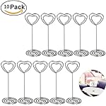 Place Card Holder 10 PCS Memo Holder Clip Photo Holder Table Number Holder for Weddings Party Gatherings(Heart shape)