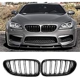 Front Grille, Kidney Grill Replacement for BMW 2012-2017 6 Series F06 F12 F13 (ABS, Gloss Black)
