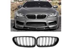 QITIAN Front Grille, Kidney Grill Replacement for BMW 2012-2017 6 Series F06 F12 F13 (ABS, Gloss Black)
