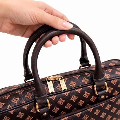 Pasta Executiva Feminina Para Notebook 39cm Bolsa de Trabalho com Alça Transversal Removível e Zíper Duplo