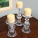 Candlestick Set - Solid Glass Baluster Pillar Candlesticks - Set Of 3