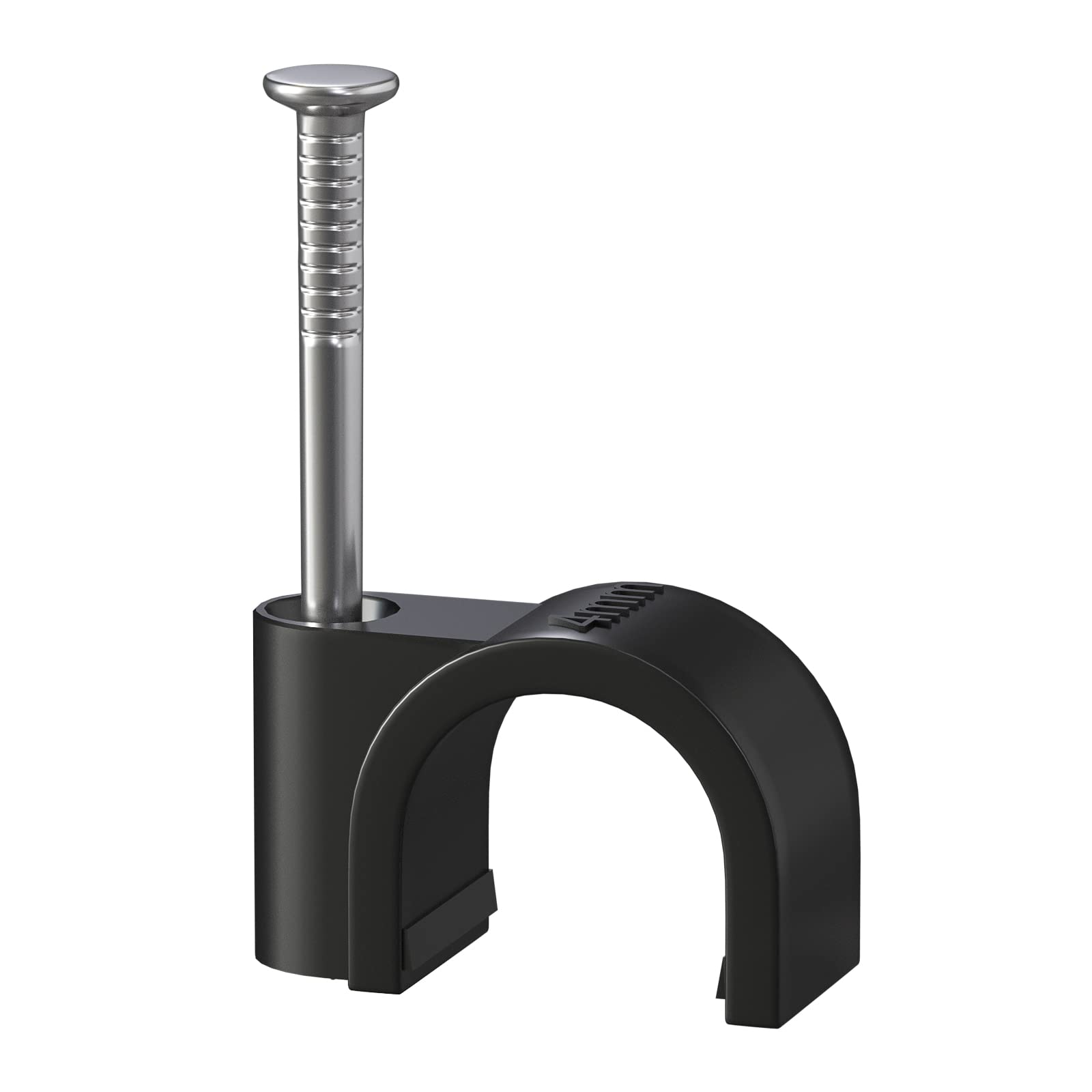 Round Cable Clips 4mm Black Telephone Cable Clips - Pack of 100