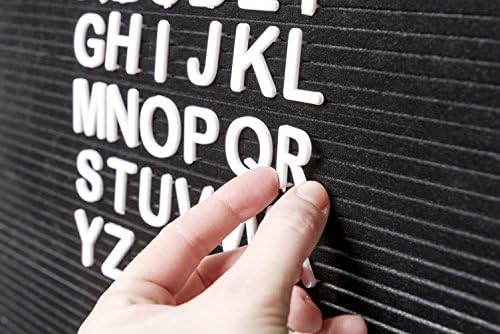 TIURE Extra Letter Set for TIURE Black Felt Letter Board - 261-Piece White Letters, Numbers, Punctuations and Symbols - Helvetica ¾ Inch - Made From Durable Plastic