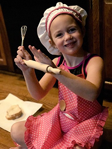 Shopline Child Chef Set, Cute Little Chef Playset for Kids Girls Cooking Pretend Playing and Dressing Up, Including Chef's Apron, Hat,Oven Mitt, Rolling Pin 11 Pieces Accessories