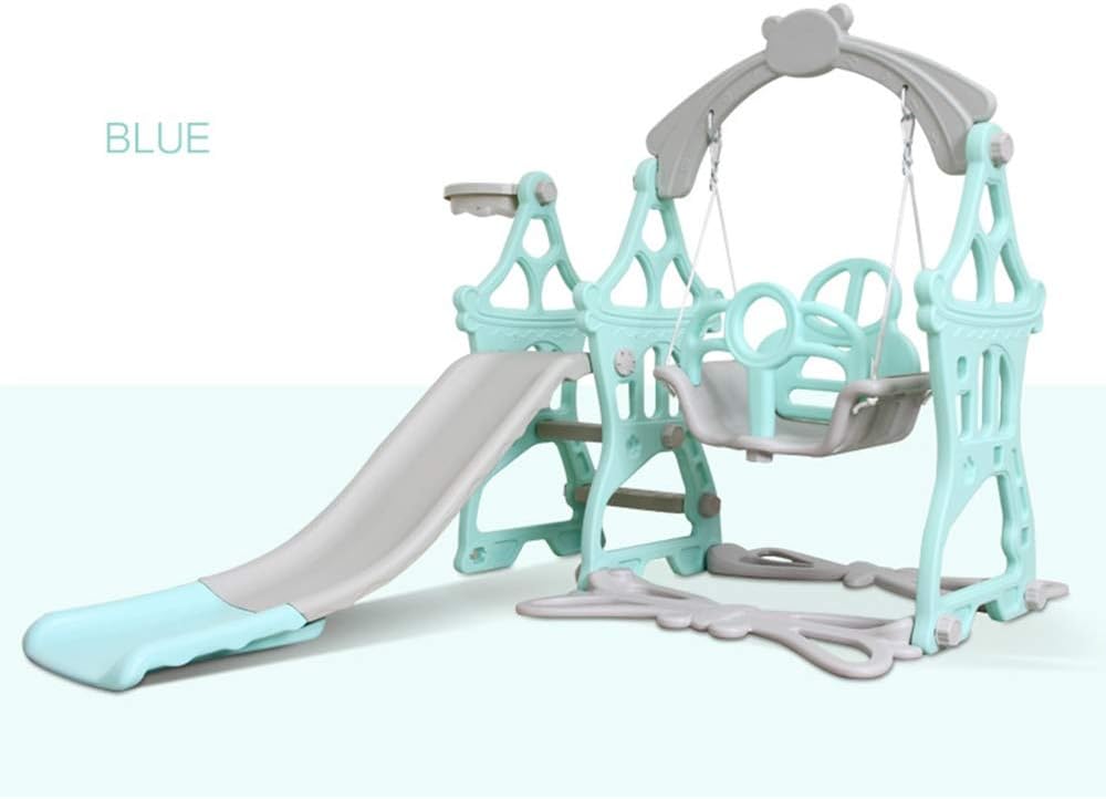 SAIDISH Slide Swing Combination Children Indoor Home Kindergarten Baby Playground Kids Toy Combination Slide (Color : Blue)
