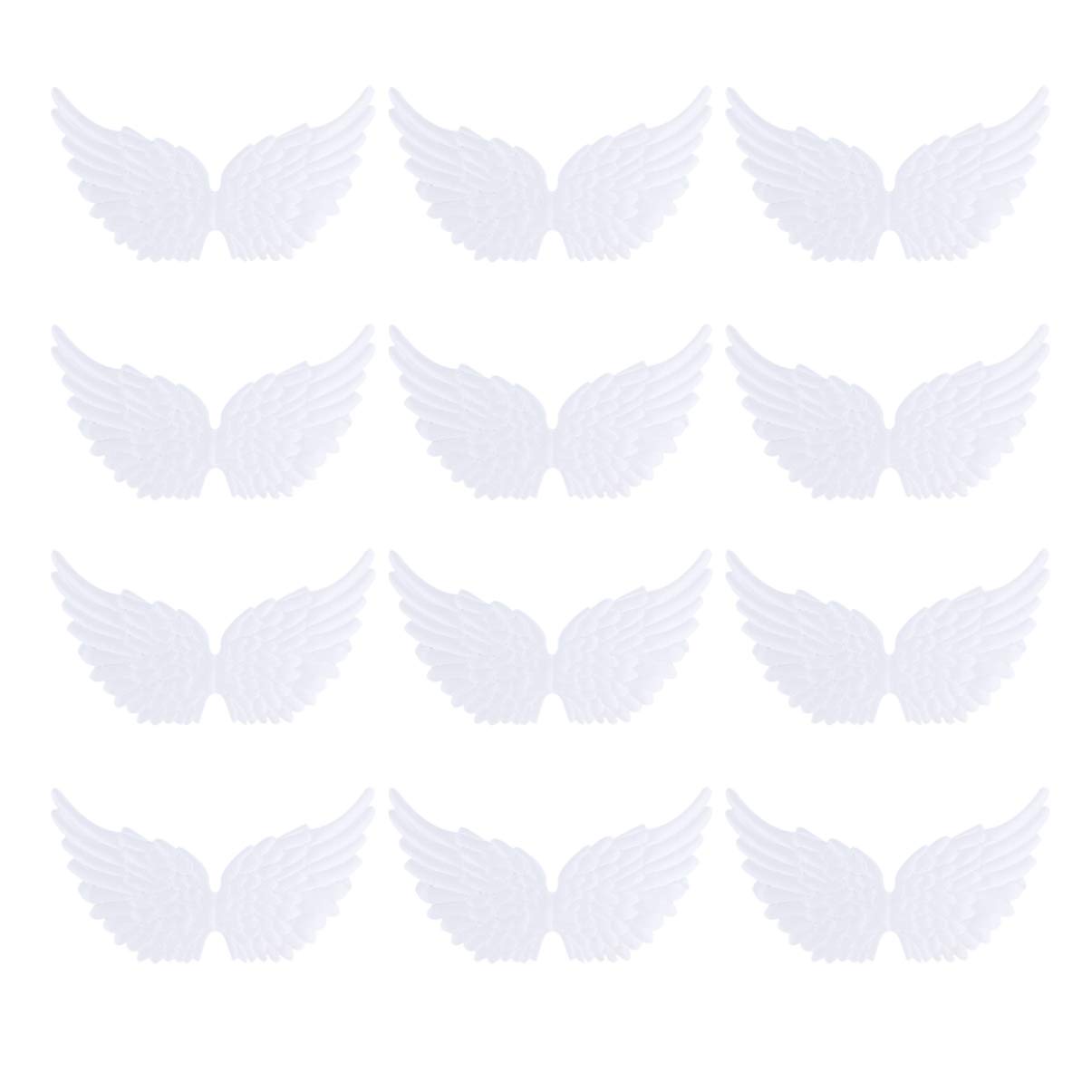 Toyvian Mini Wing Appliques for DIY Craft Project Hair Accessories Decorative Backpack White 12pcs