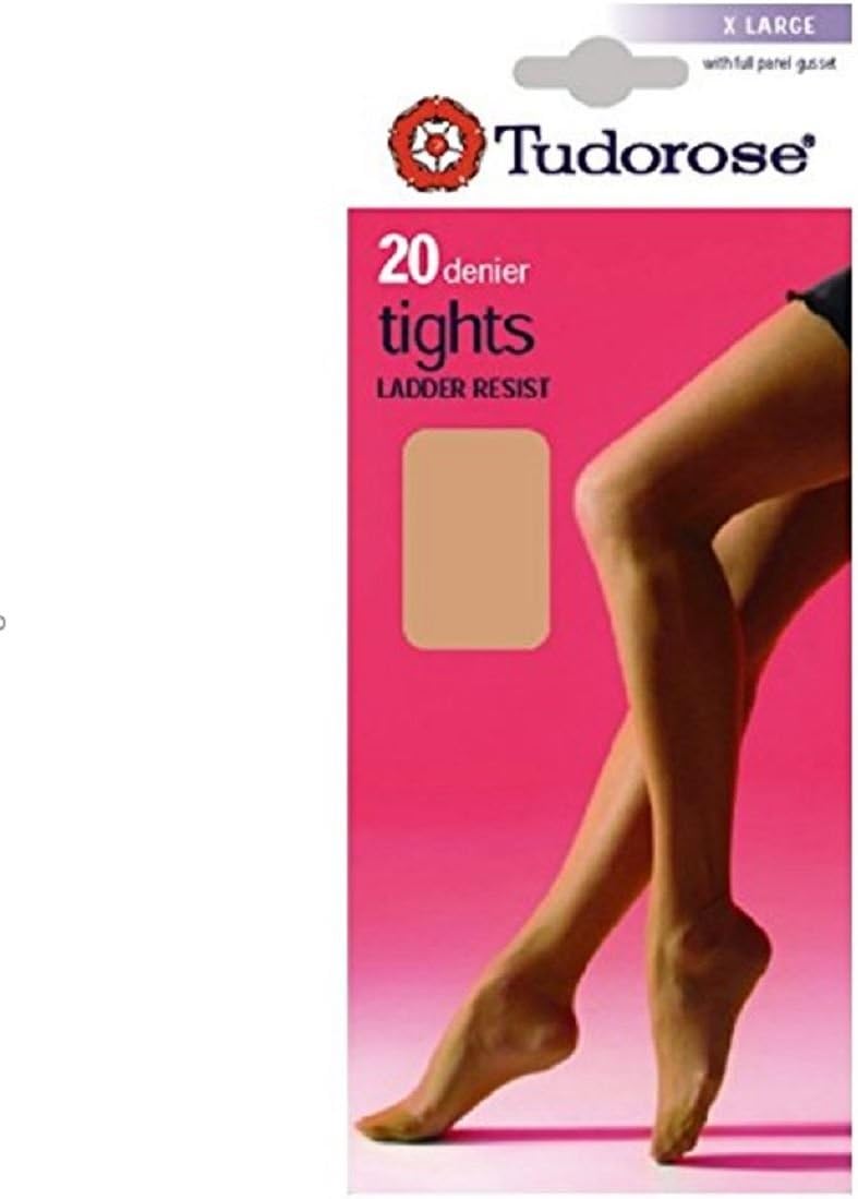 3, 6, 12 Pairs Tudorose 20 Denier Run Ladder Resist Tights M, L, XL 8 Colours With Gusset on Larger Sizes