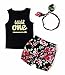 oklady Baby Girl T-Shirt Clothes Wild One Vest and Floral Short Pants Outfits with Bowknot Headband(12-18 Months)