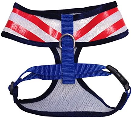 Anit Accessories Stars and Stripes American Flag Mesh Harness, Large, Blue