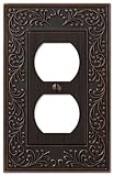 AmerTac 43DVB 1 Duplex English Garden Wallplate, Aged Bronze by AmerTac