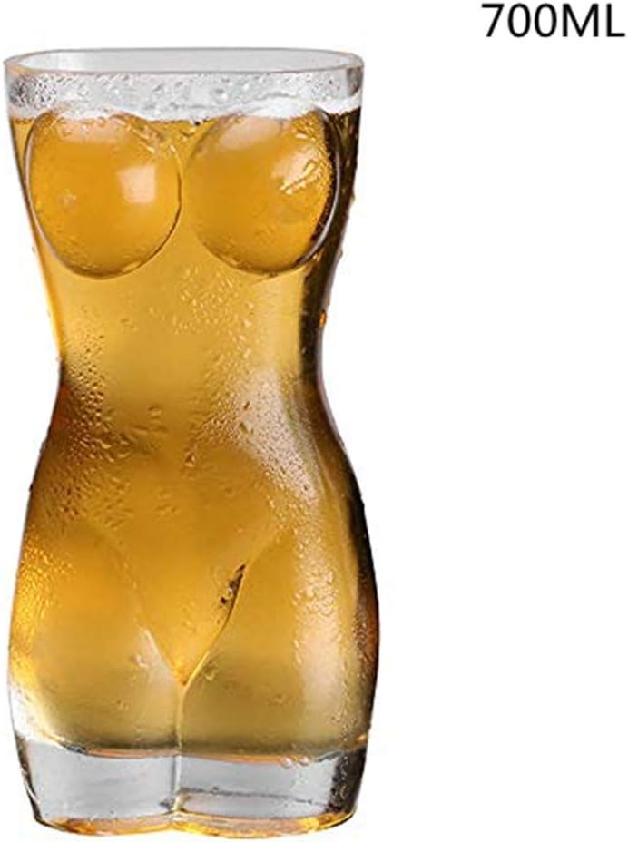 Adult Novelty Beer Glass Sexy Body Shape Beer Glass Pint Glass 700ML (A)