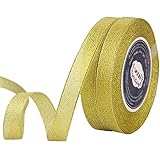 VATIN 2 Rolls Glitter Metallic Gold Ribbon 5/8