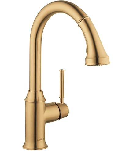 Hansgrohe Locarno 3-Inch Soap Dispenser - Brushed Gold Optic, Counter Mount For Bath & Kitchen, 04857250