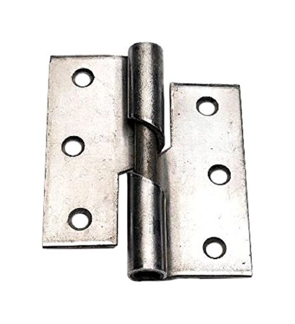 Merriway BH03853 (2 Pcs) Self Colour Left Hand Steel Rising Butt Hinge, 75 mm (3 inch) - Pack of 2 Pieces