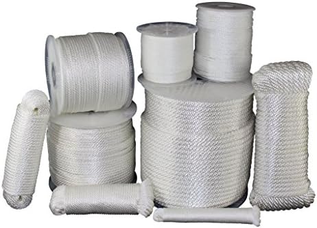 Solid Braid Nylon Rope (1/8 inch - 1/2 inch) - ReadyGear - UV, Rot, Oil, Gas, & Weather Resistant - Boating, Mooring, Anchor, Tow-Lines, Camping, Outdoors, Pulleys, Blocks, Projects (50 ft - 500 ft)