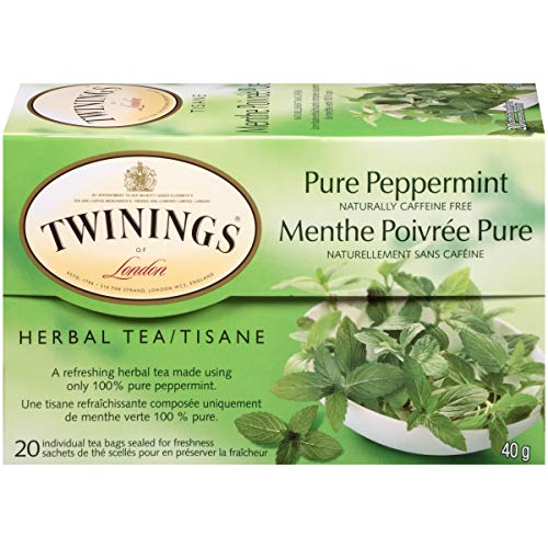 Twinings of London Pure Peppermint Herbal Revive Tea Bags, 20 Count (Pack of 6)