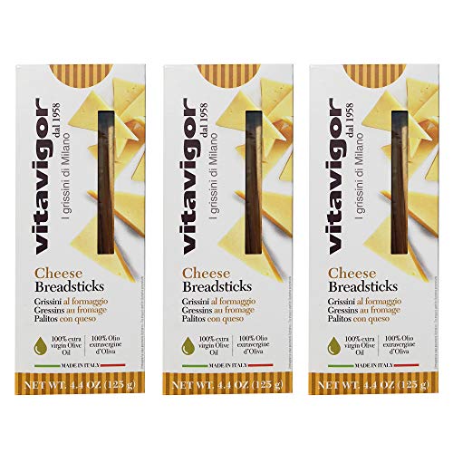 Vitavigor Grissini Breadsticks 3-pack (Cheese Flavor) - Imported Italian