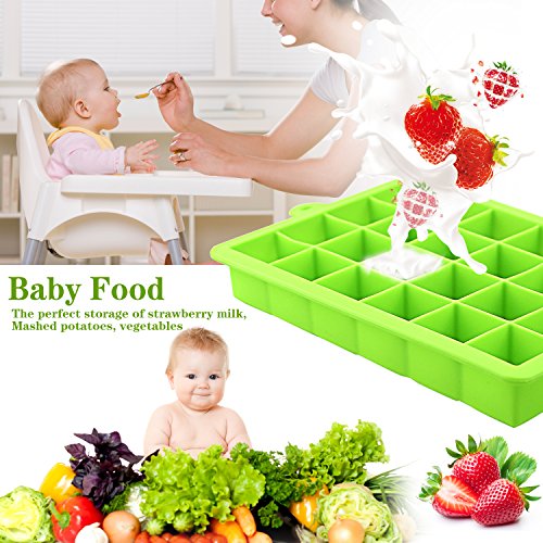 Gifort Eiswürfelform, Eiskugelform, DIY Silikon-Eiswürfelform, 3 Pack Silikon Eiswürfelformen-2.5cm Würfel Eiswürfel… – Bild 5