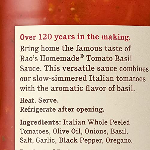 Rao's Homemade Tomato Sauce Tomato Basil 24 oz, Pack of 2
