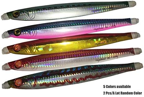 GBQQS Metal Jig Lead Fish Fishing Bait 60g 100g 200g 350g 400g Saltwater Freshwater Hard Baits Vertical Jigging Fishing Lure for Deep Sea Water