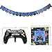 101 Piece Video Game Party Supplies Set Including Banner, Plates, Cups, Napkins, Tablecloth, Joy Stick Controller Balloon, Round Controller Balloons - Serves 24