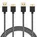 WITPRO (2-Pack) 6-Foot Long Durable Braided USB 3.0 Fast High Speed Data Charging Cable with Metal Connector Compatible with Samsung Galaxy S5, Note 3, Tab Pro 12.2 (Black)