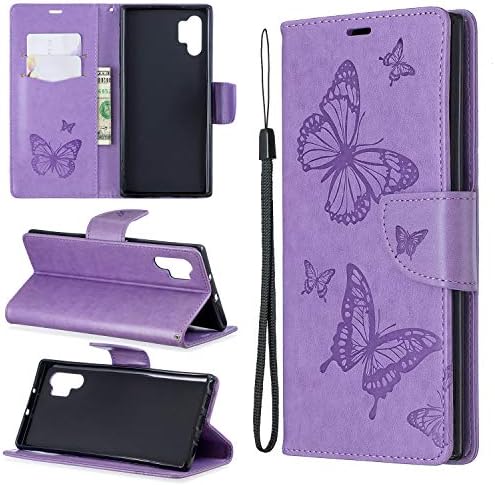 nincyee Wallet Case for Samsung Galaxy Note 10+,Vintage Butterfly Rhombus Mandala Embossing Pattern Premium Leather Flip Cover for Samsung Galaxy Note 10 Plus