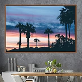 signwin Framed Canvas Wall Art Palm Tree Colorful...