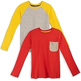 Mightly Boys and Girls' Long Sleeve Raglan Shirt | Organic Cotton, Colorful Casual Stylish Clothes, Soft&Fresh Crew Neck Tee