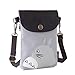 Abaddon Canvas Small Cute Crossbody Cell Wallet Bag Phone Purse with Shoulder Strap (silver totoro)