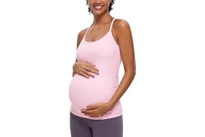 CRZ YOGA Butterluxe Y Back Maternity Tank Top for Women Ruched Pregnancy Basic Tops Sleeveless Athletic Yoga Shirts Camisole