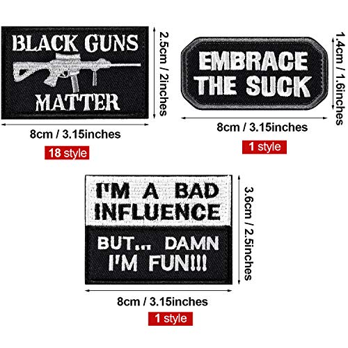 20 Pieces Tactical Embroidery Patch Funny Military Patch Full