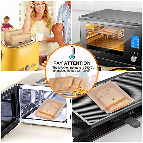 4 Non+Stick+Reusable+Toaster+Bags+Sandwiches
