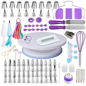 Boyun Taartaccessoires, taartdecoratie, bakgereedschap, met draaibare taartplaat, spuitzakken, spuitmonden, schuine…