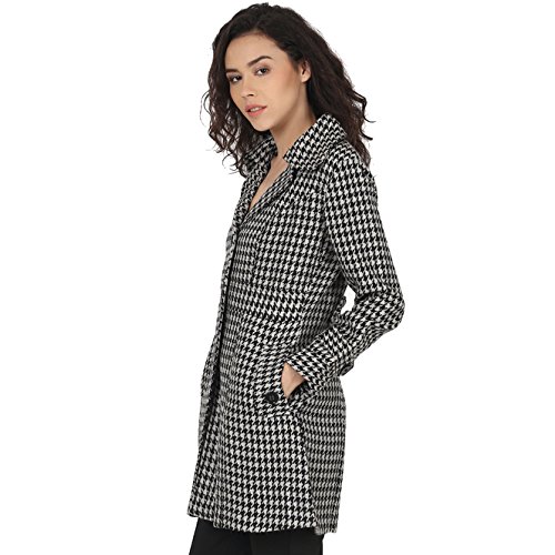 peptrends printed woollen coat black