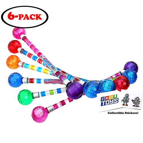 15" Long Cheerleader Baton Sticks Glitter Baton (6 Pack) Twirling for Girls Marching Band Games
