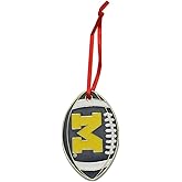 Michigan Wolverines Metal Football Christmas Ornament