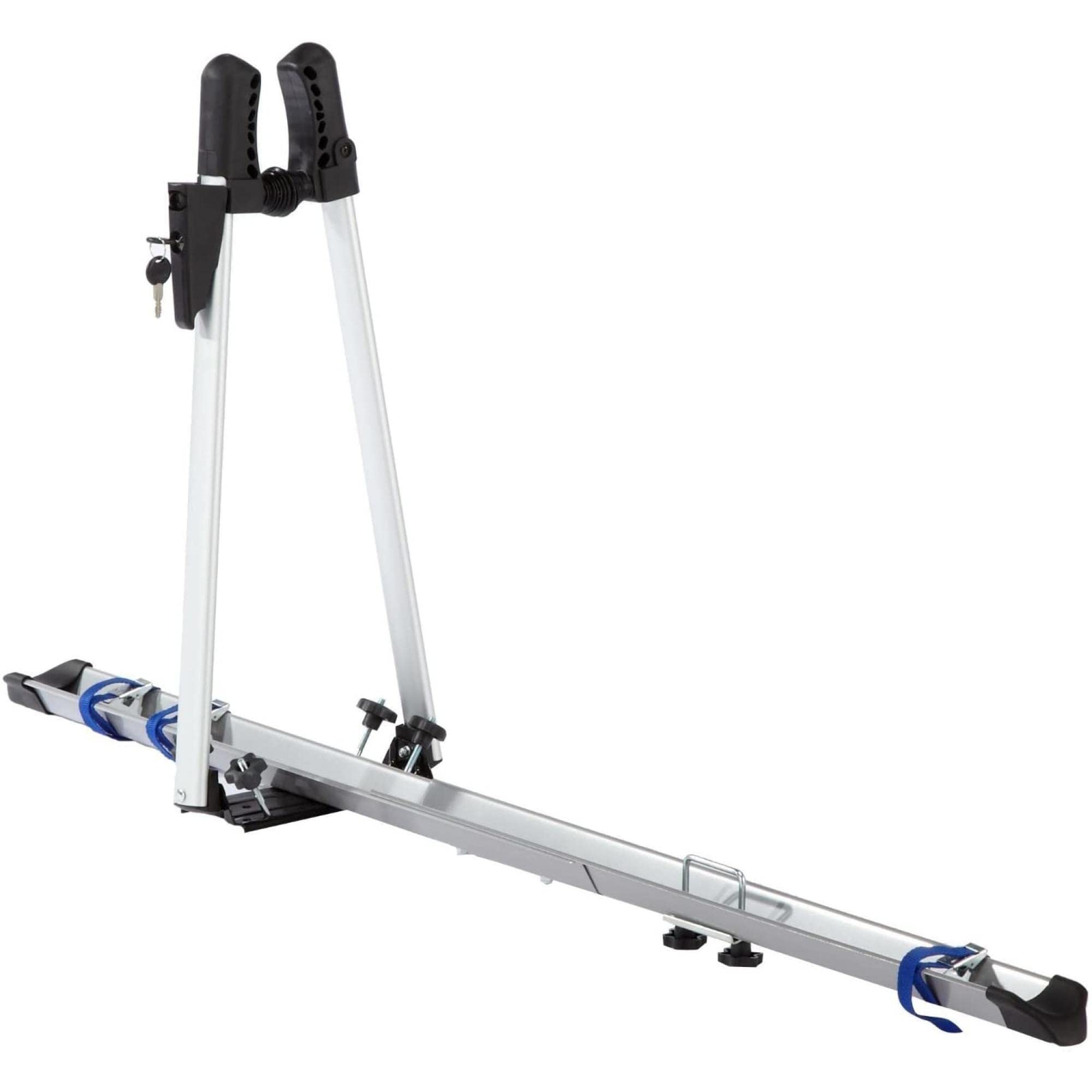 FISCHER car roof bike rack | TÜV GS tested | suitable for a bike | Load up to 15 kg | lockable | silver